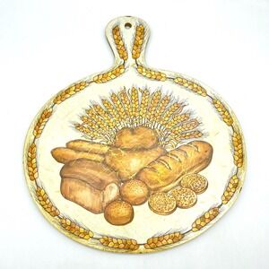 Vintage Round Bread Cutting Board‎ Wheat Decor Kitchen Decor Rustic Farmhouse